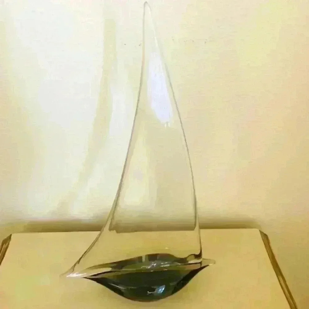 Livio Seguso Murano Signed Vintage Topaz Clear Italian Art Glass Nautical Sa